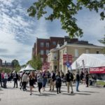 Crowds gather in University Square at IMC 2017
