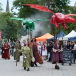 Dragons swoop over visitors at Making Leeds Medieval, IMC 2018