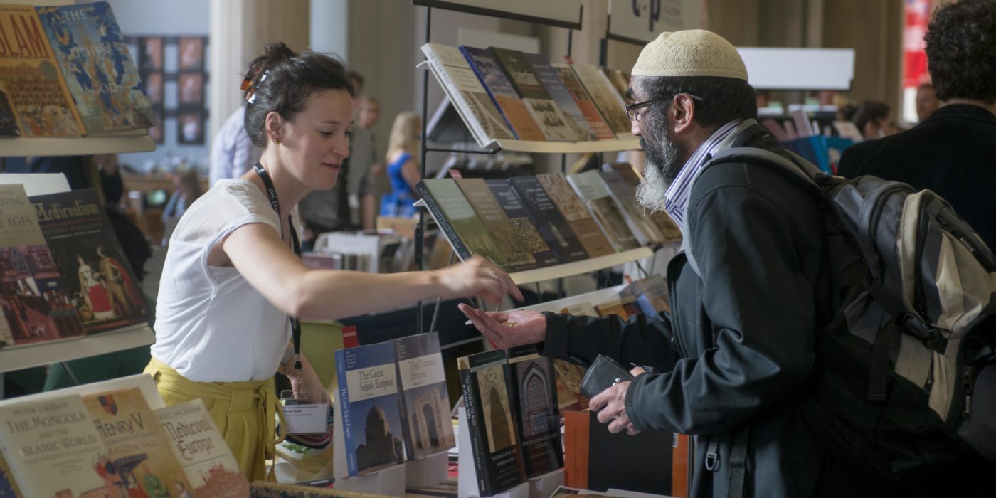Buying books at the IMC 2017 Bookfair