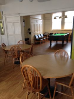Ellerslie Hall common room with pool table.