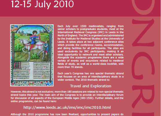IMC2010: Travel and Exploration