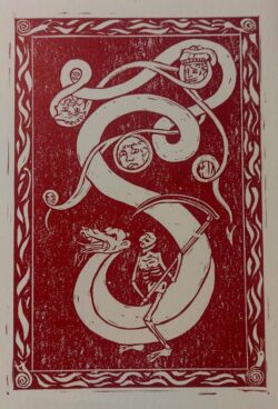 A selection of different breeds of birds created through the method of Lino Cut on Woodblocks