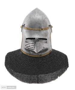 Image of the Lyle Bacinet, a medieval helmet held in the Leeds Armouries collection