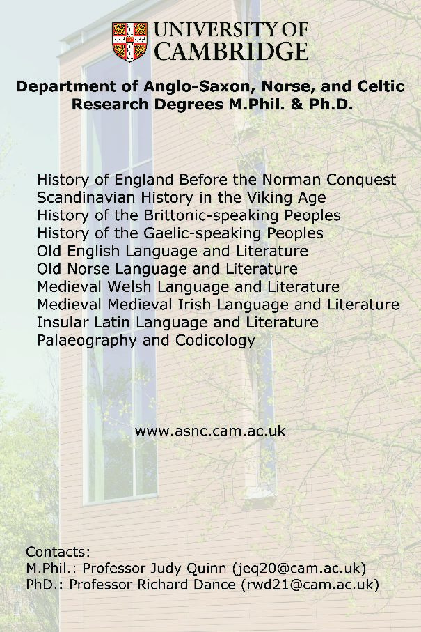 Department of Anglo-Saxon, Norse & Celtic, University of Cambridge
