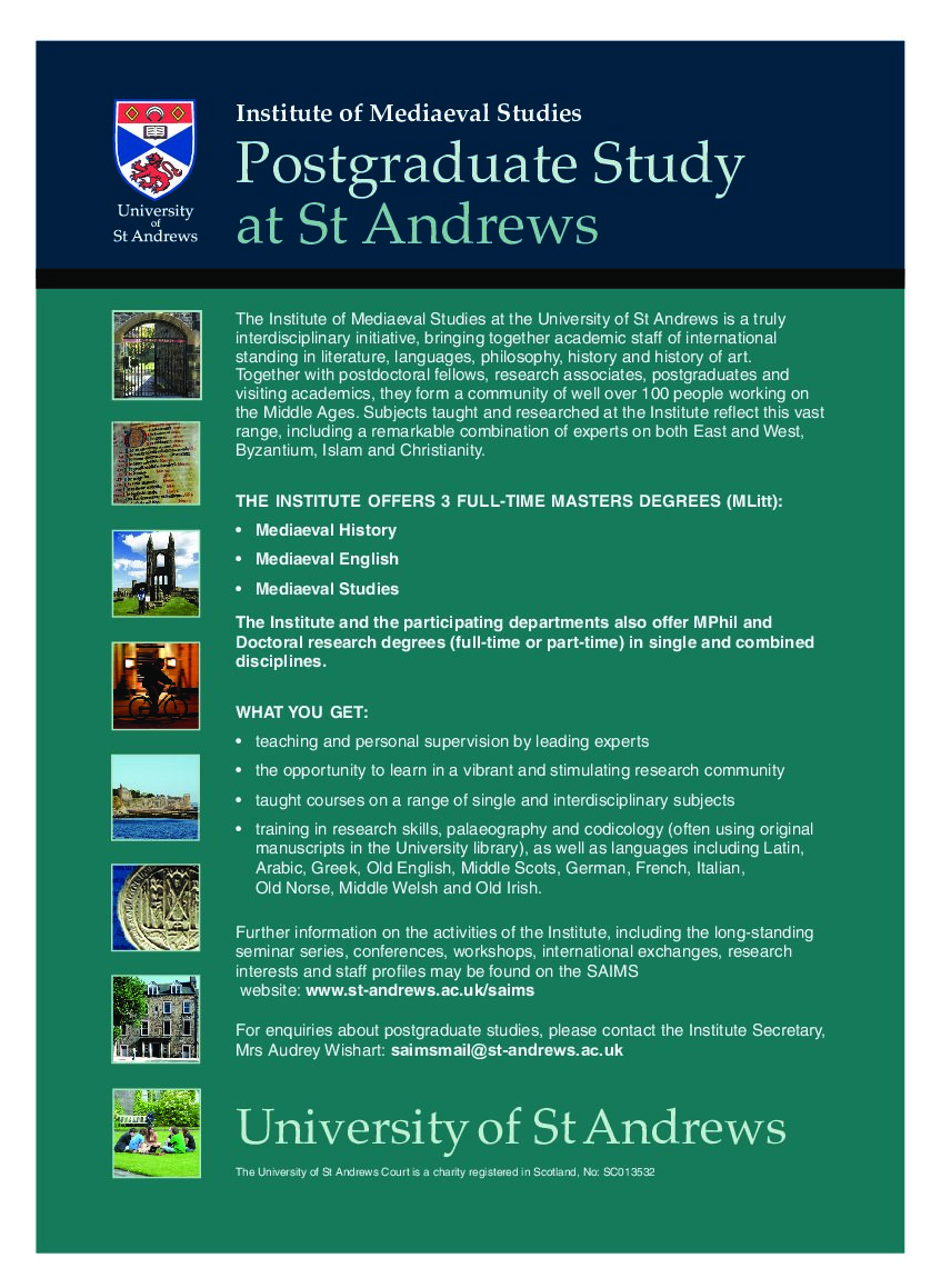 St Andrews Institute of Mediaeval Studies, University of St Andrews