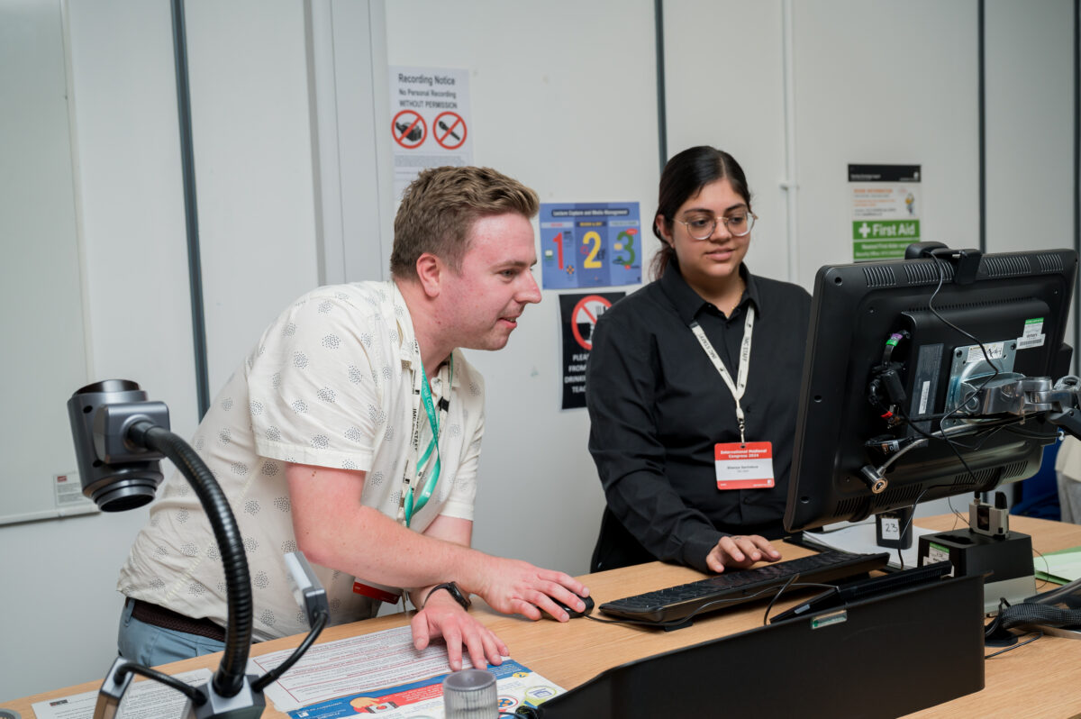 IMC staff set up a session